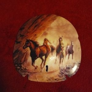 5" Wild Horse Decoupage Sand dollar with stand...